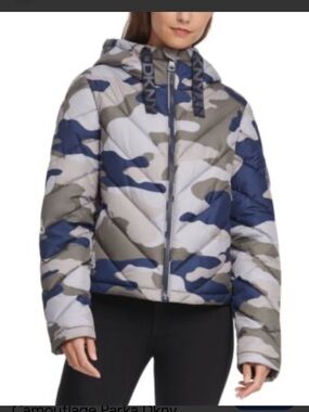 DKNYC Kids Camo Puffer Jacket - Navy, Gray, Olive